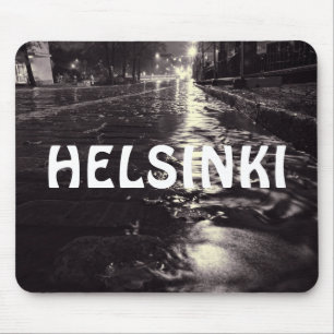 Rain water flowing on the streets of Helsinki Mouse Mat