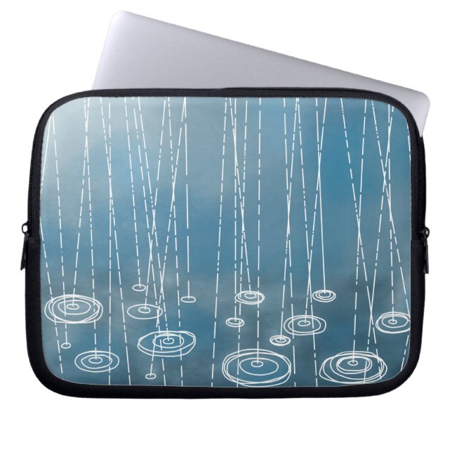 Rain Weather Blue Laptop Sleeve (Front)