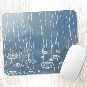 Rain Weather Blue Mouse Mat