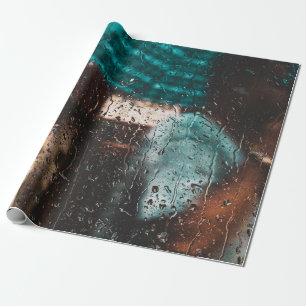 Rain wet water drip window nature wrapping paper