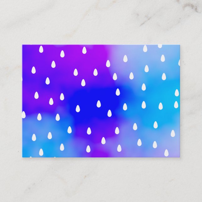 Rain with blue and purple cloudy sky. business card (Front)