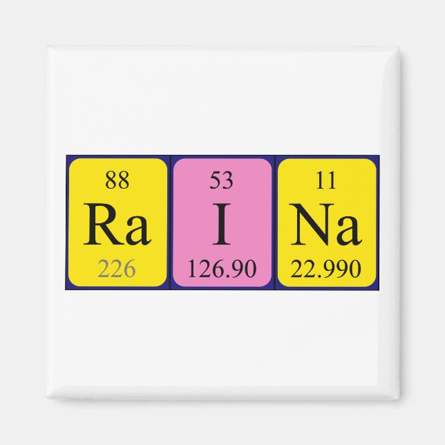Raina periodic table name magnet (Front)