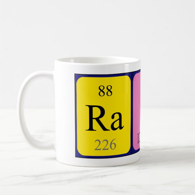 Raina periodic table name mug (Left)