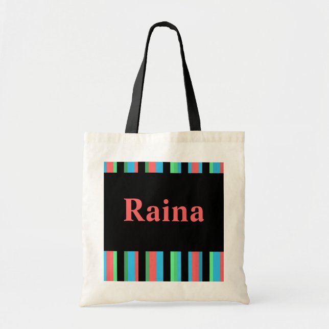 Raina Pretty Striped Tote Bag (Front)