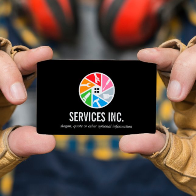 Rainblow Home Repairing services logo professional Business Card (Creator Uploaded)
