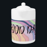 Rainbo contour pattern good day medium teapot<br><div class="desc">Chroma Blend Elegance offers a stunning array of multicolor soft gradients,  transforming apparel and household items into stylish masterpieces. Elevate your fashion and home décor with these effortlessly chic and vibrant designs and bridal party gifts</div>