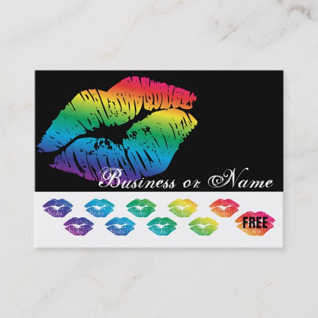 Rainbo Kisses on Black and White - Loyalty Rewards (Front)