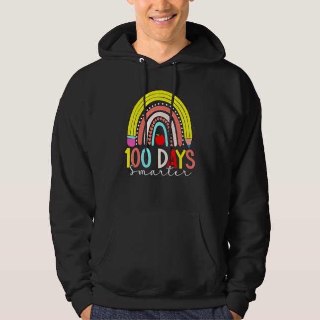 Rainbow 100 Days Smarter Happy 100 Days Of School  Hoodie (Front)