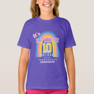 Rainbow 10th Birthday Blue T-Shirt