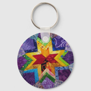 rainbow 1 folded star key ring