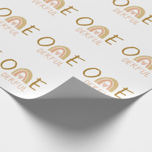 Rainbow 1st Birthday Onederful Birthday Favours Wrapping Paper