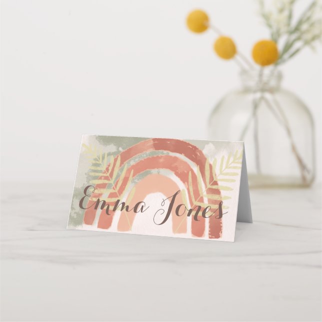 Rainbow 1st birthday  place card (Front)