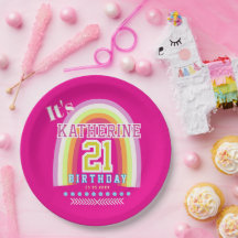 Rainbow 21st Birthday Hot Pink