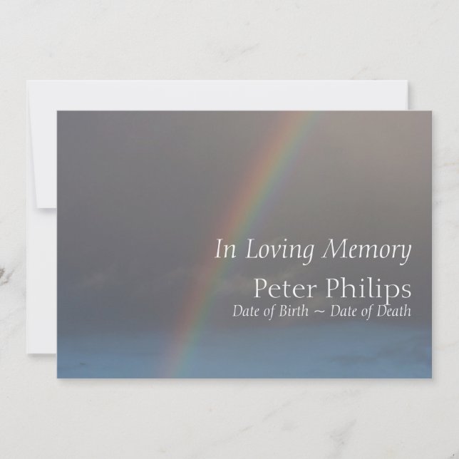 Rainbow 2 Funeral Memorial Service Announcement (Front)