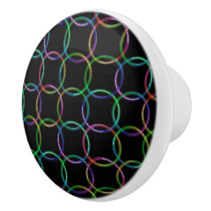Rainbow 3D interlocking rings + your ideas Ceramic Knob