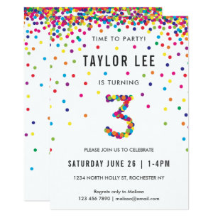 3rd birthday invitations zazzle uk