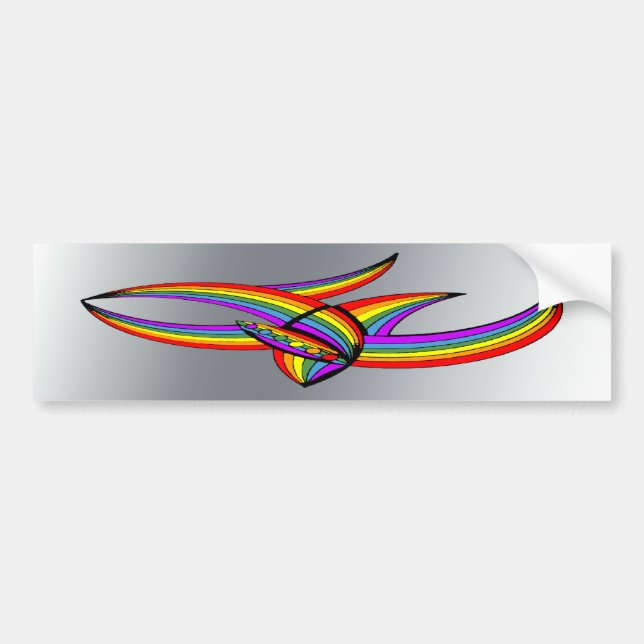 Rainbow # 4 Tattoo Bumper Sticker (Front)