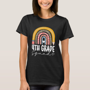 Rainbow 4th Fourth Grade Squad For Teachers Back T T-Shirt