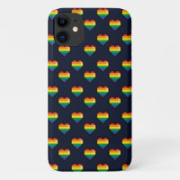 Rainbow 8 Bit Heart Pattern