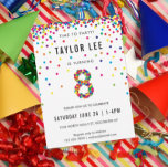 Rainbow 8 Year Old Birthday Party, 8th Birthday Invitation<br><div class="desc">Rainbow 8-year-old birthday / 8th birthday party invitations! Featuring your 8 year old boy or girl's party details and a "8" in confetti,  with fun rainbow colored confetti circles sprinkling from the top of these cute invites</div>