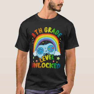 Rainbow 8Th Grade Level Unlocked Video Game Back T T-Shirt