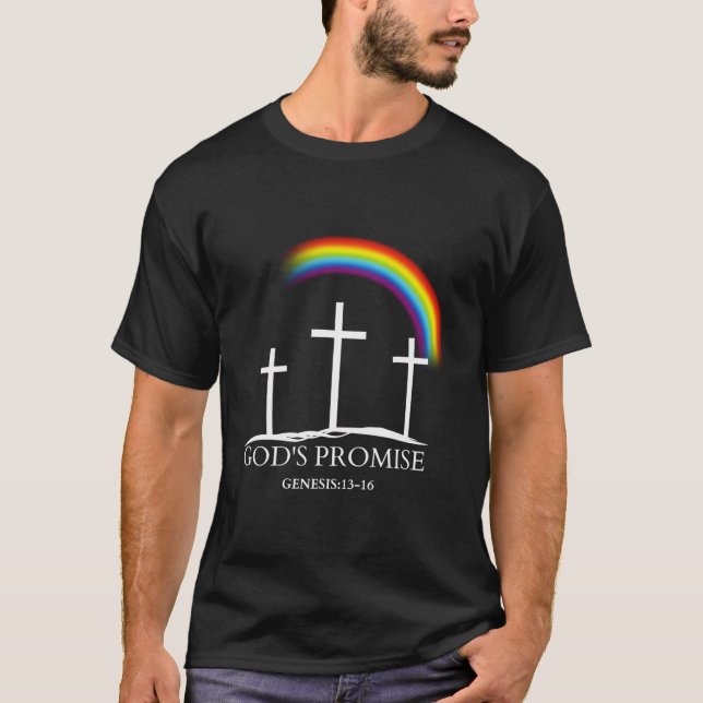 Rainbow A Promise Of God Not A Symbol Of Pride God T-Shirt (Front)