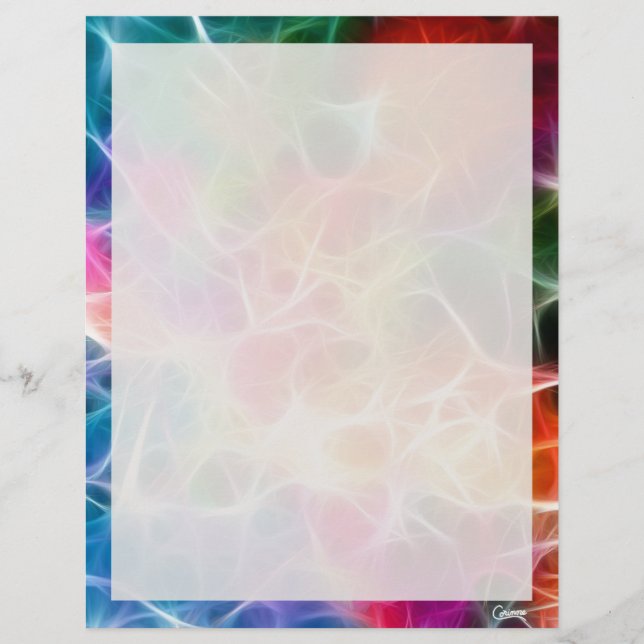 Rainbow Abstract 2 -  8.5" x 11" Stationery Sheet (Front)