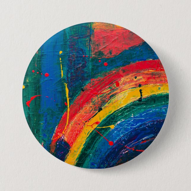 Rainbow Abstract 7.5 Cm Round Badge (Front)