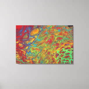 Rainbow Abstract Acrylic Pour Print