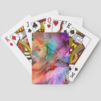 Rainbow Abstract Alcohol Ink Cards