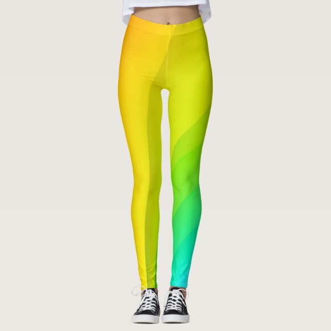 Rainbow Abstract art Leggings (Front)