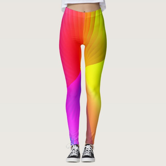 Rainbow Abstract art Leggings (Front)