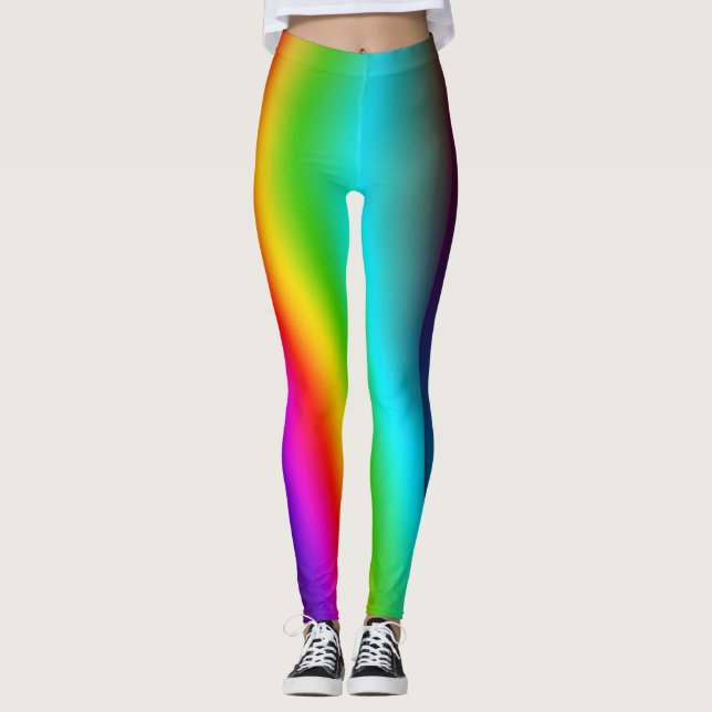 Rainbow Abstract art Leggings (Front)