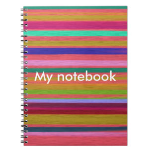 Rainbow abstract art stripes customisable modern notebook