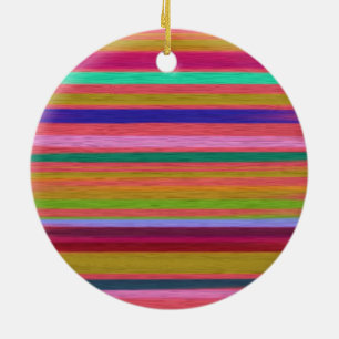 Rainbow abstract art stripes modern ceramic tree decoration
