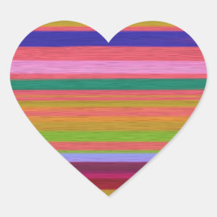 Rainbow abstract art stripes modern heart sticker