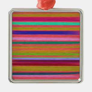 Rainbow abstract art stripes modern metal tree decoration