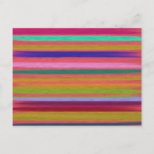 Rainbow abstract art stripes modern postcard