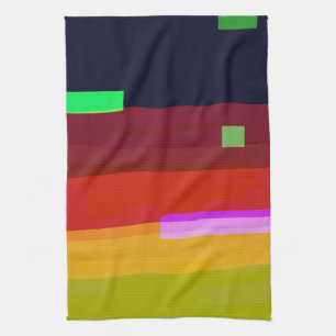 Rainbow Abstract Art Tea Towel