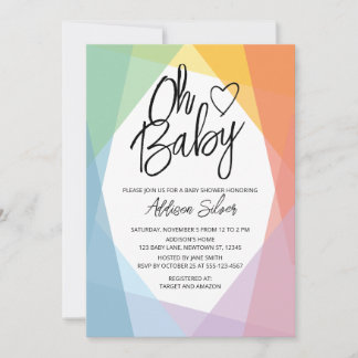 Rainbow Abstract Baby Shower Invitation