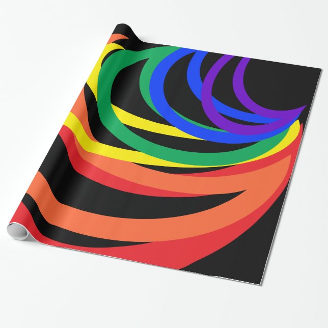 Rainbow Abstract Colours Wrapping Paper (Unrolled)
