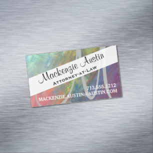 Rainbow Abstract Cool Psychedelic Brushstrokes Magnetic Business Card