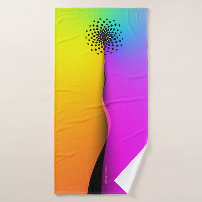Rainbow Abstract Flower Bath Towel (Bath Towel)