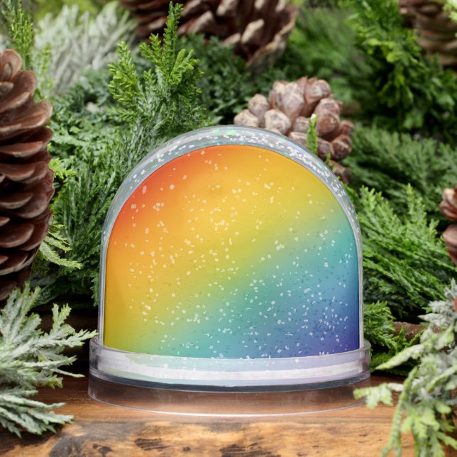 rainbow abstract gradient snow globe (Winter)