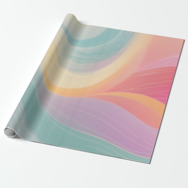 Rainbow Abstract Line Wrapping Paper (Unrolled)