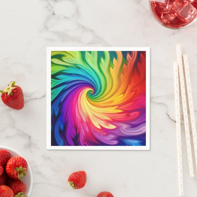 Rainbow abstract napkin (Insitu)
