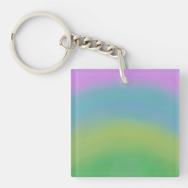 Rainbow Abstract, Original Art Keychain (Front)