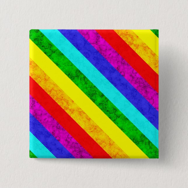 Rainbow abstract pattern 15 cm square badge (Front)