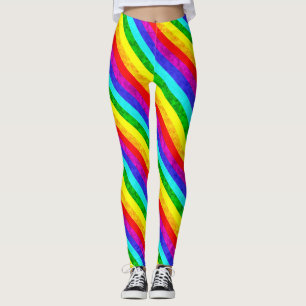 Rainbow abstract pattern leggings