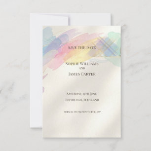 Rainbow Abstract Save the Date Card